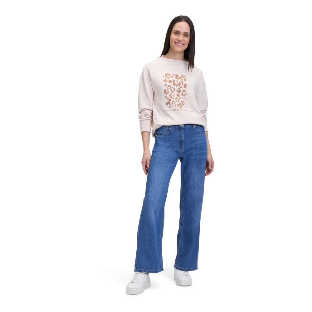Betty Barclay Glitter Turtleneck Sweatshirt Beige Dames