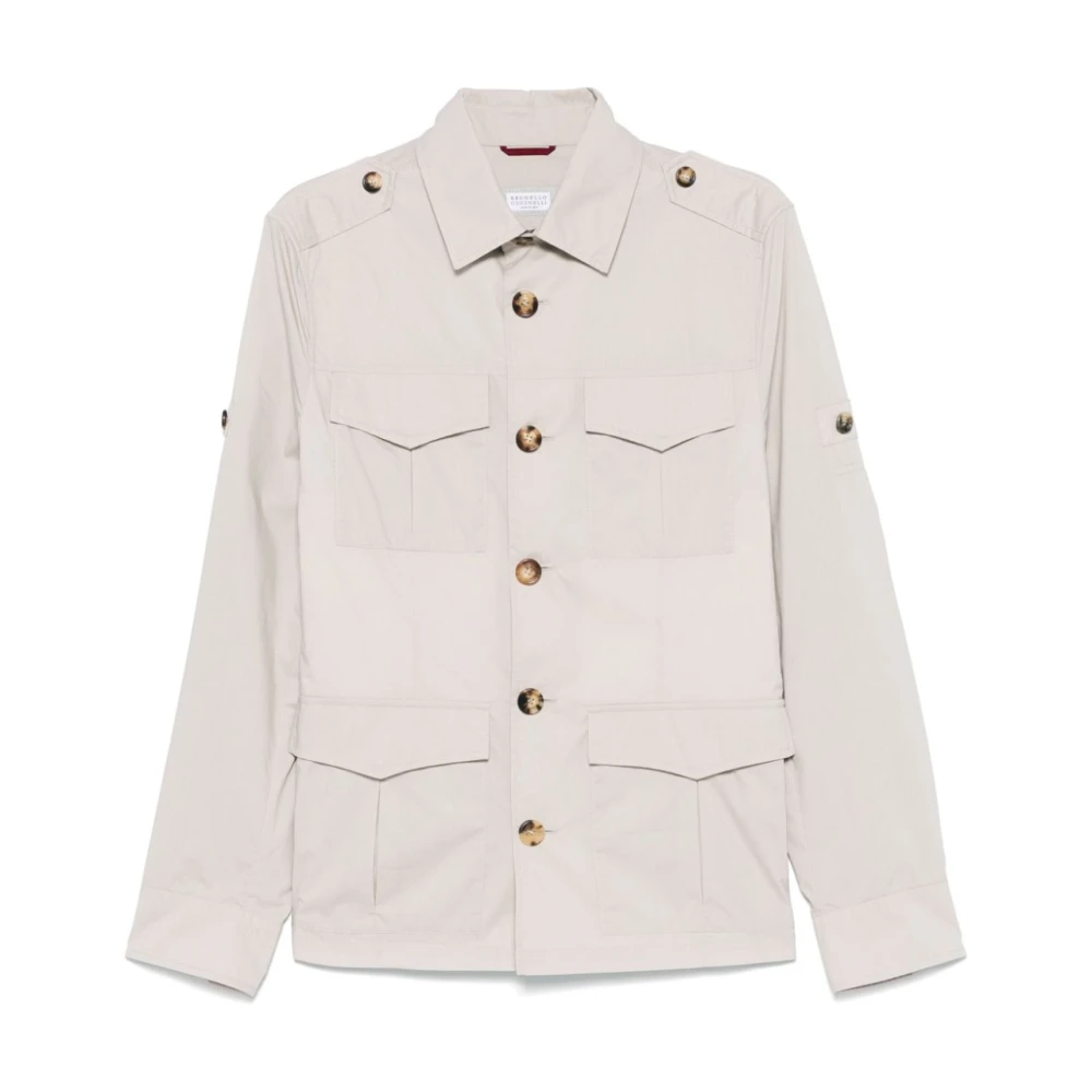 Brunello Cucinelli Men's Beige Almond Classic Collar Jacket