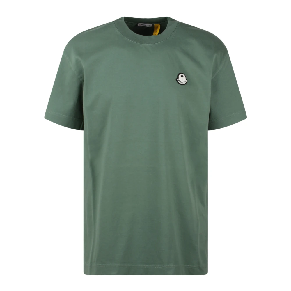 Moncler Logo Patch T-Shirt Green Heren