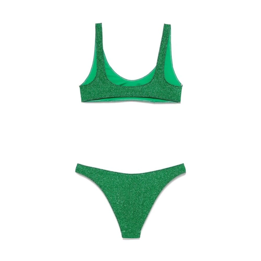 Oseree Groene strandkleding met elastische details Green Dames