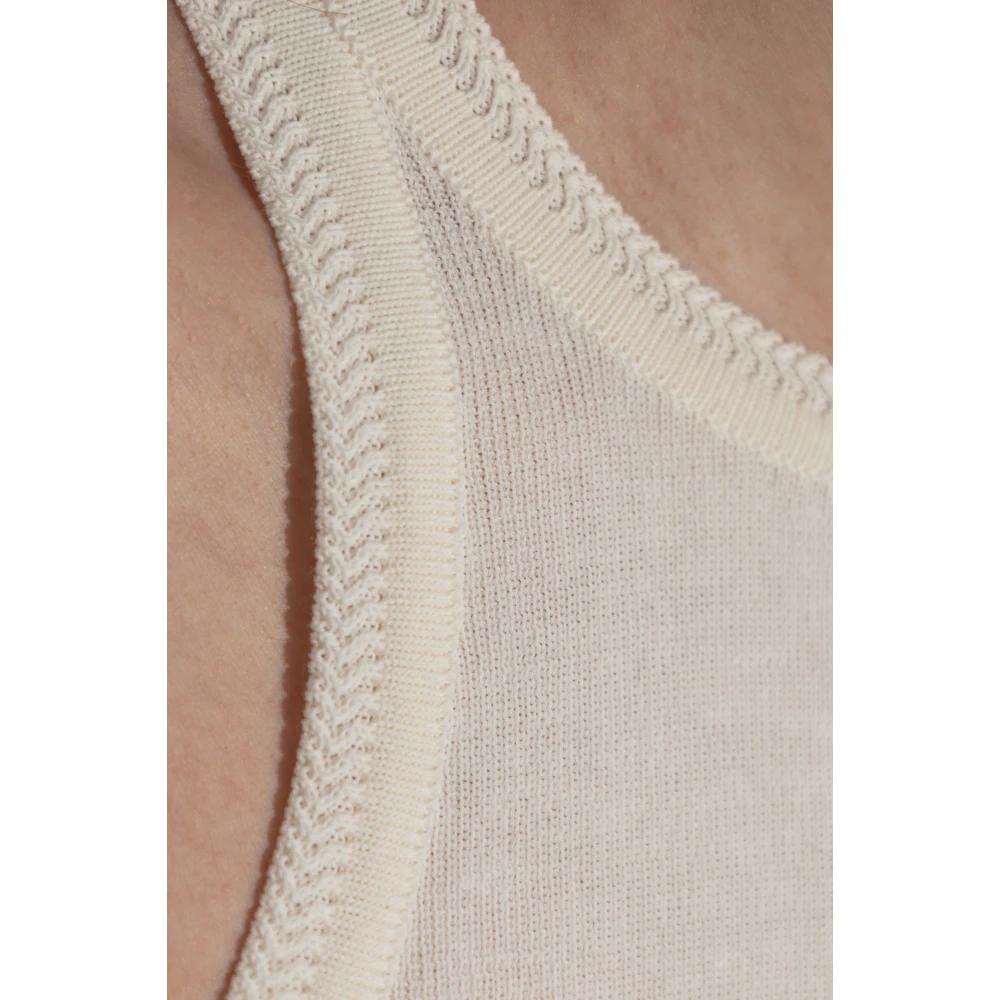 Max Mara Mouwloze top 'Arnes' Beige Dames
