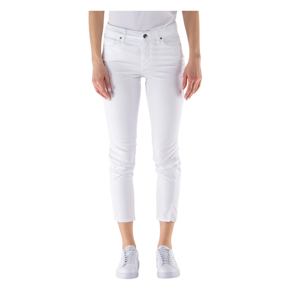 Armani Exchange Women's White Cropped Jeans, W28, 5-Pocket Trousers