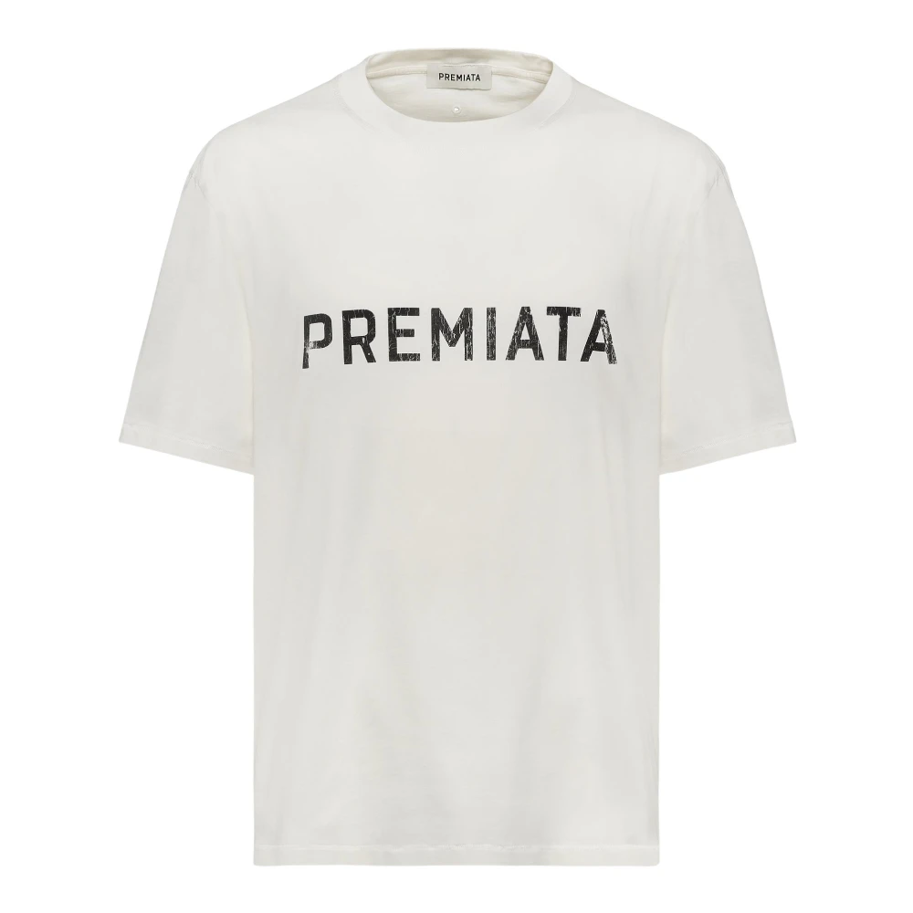 Premiata White T-Shirts, Male, Xl, Cotton T-Shirt With Print