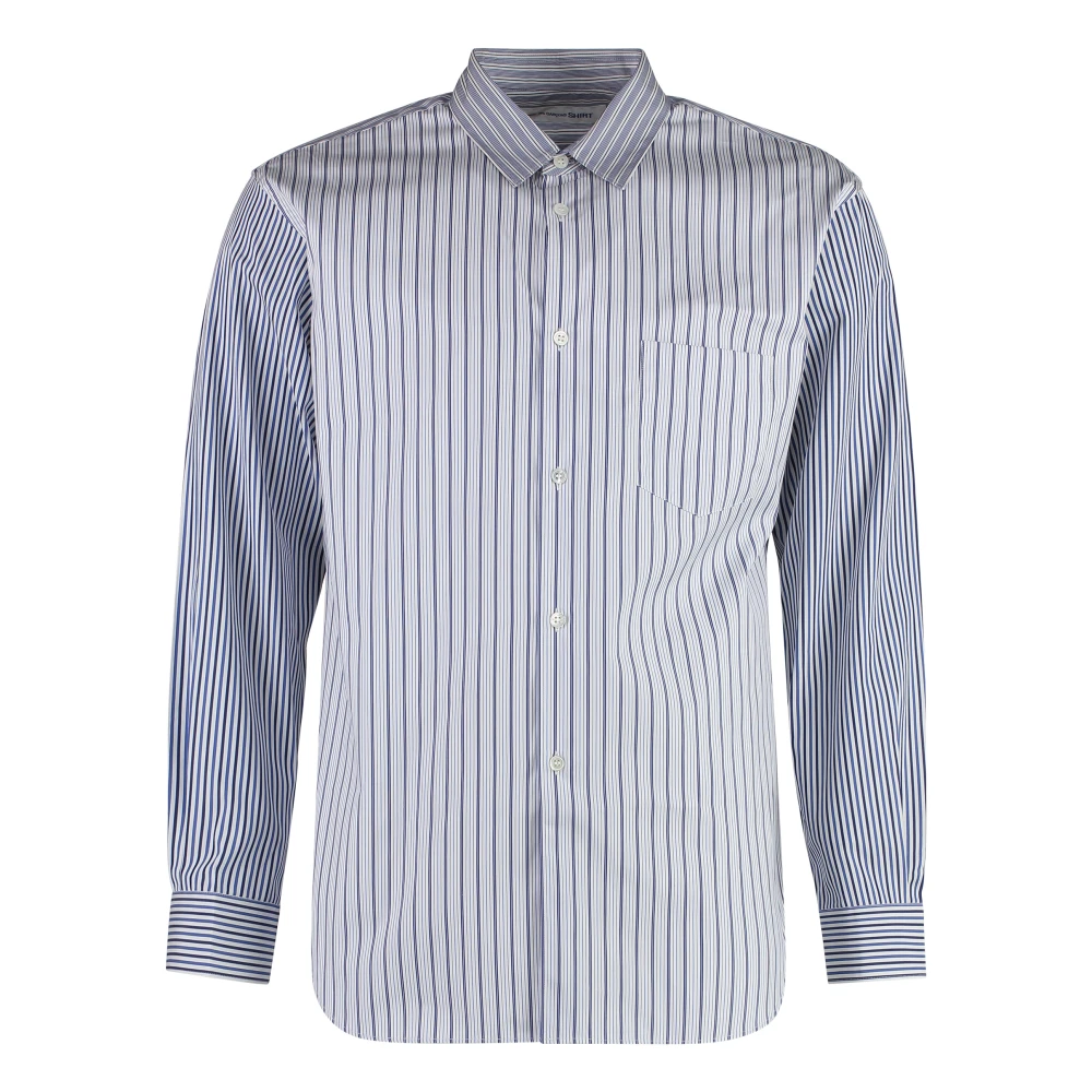 Comme des Garçons Gestreept katoenen shirt Blue Heren