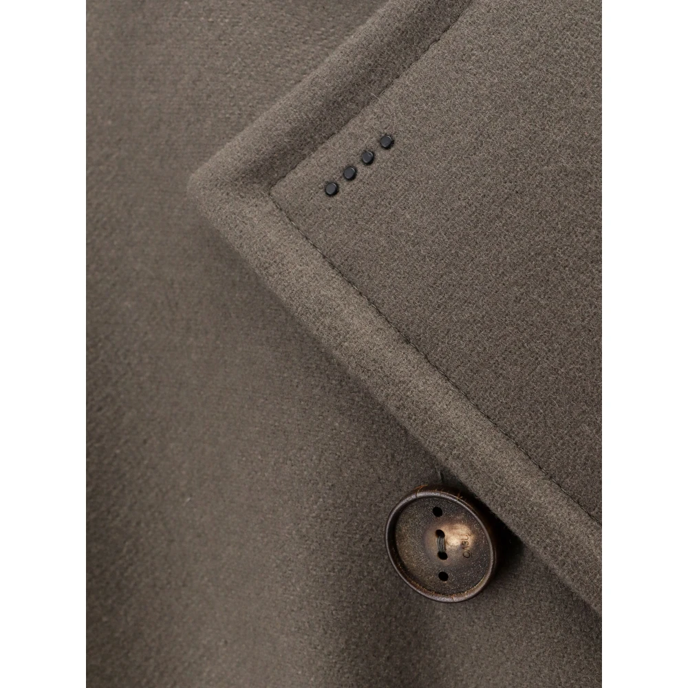 Hevo Grijze Dubbelrijige Wollen Jas Aw23 Gray Heren