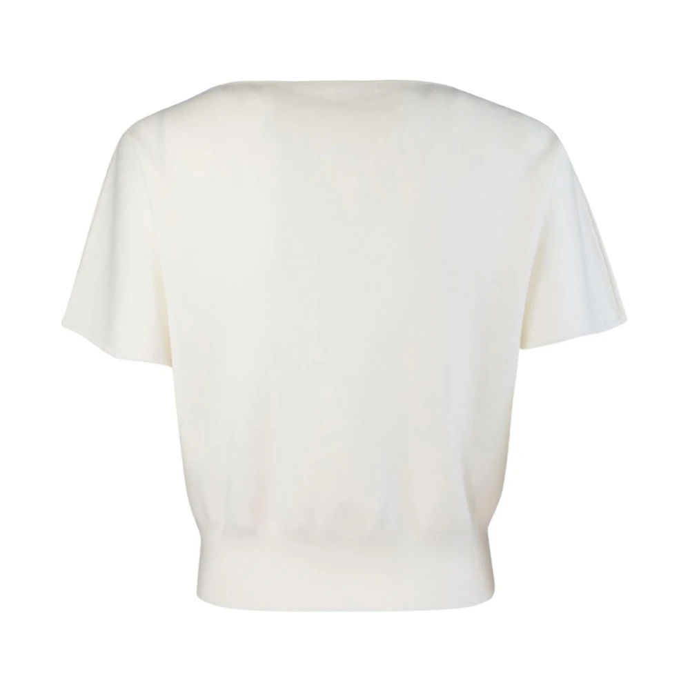 P.a.r.o.s.h. Witte Boothals Kimono Sweater White Dames