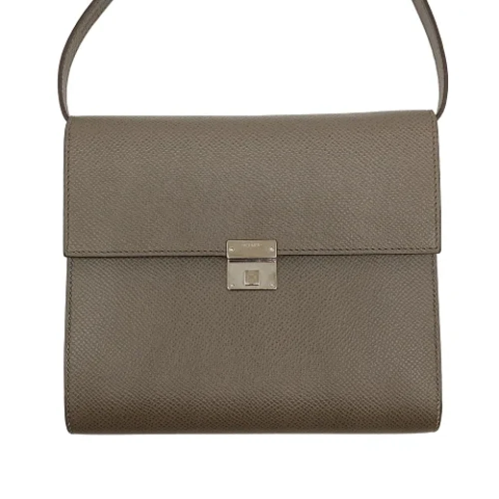 Hermès Vintage Pre-owned Leather shoulder-bags Gray Dames
