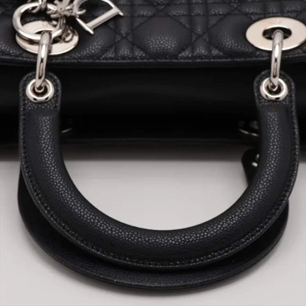 Dior Vintage Pre-owned Leather handbags Black Dames