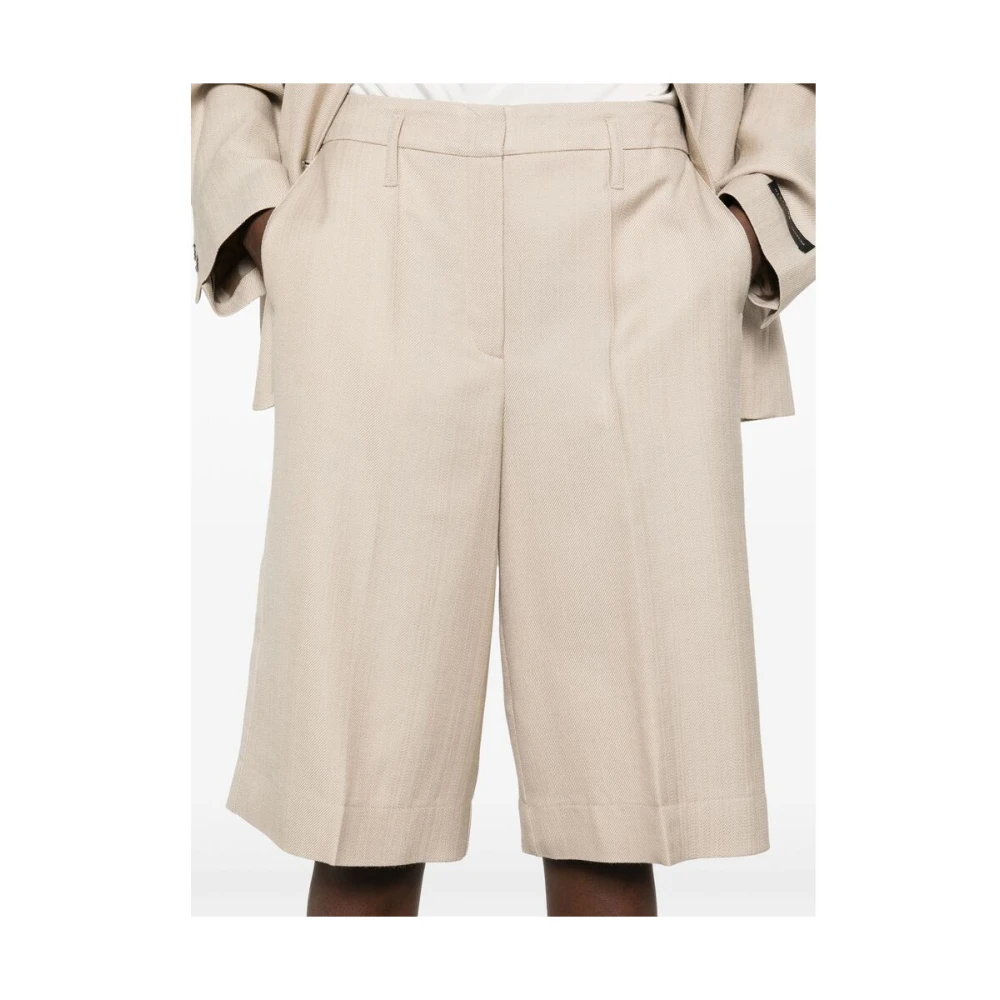 Birgitte Herskind Beige Shorts met Knopen Beige Dames