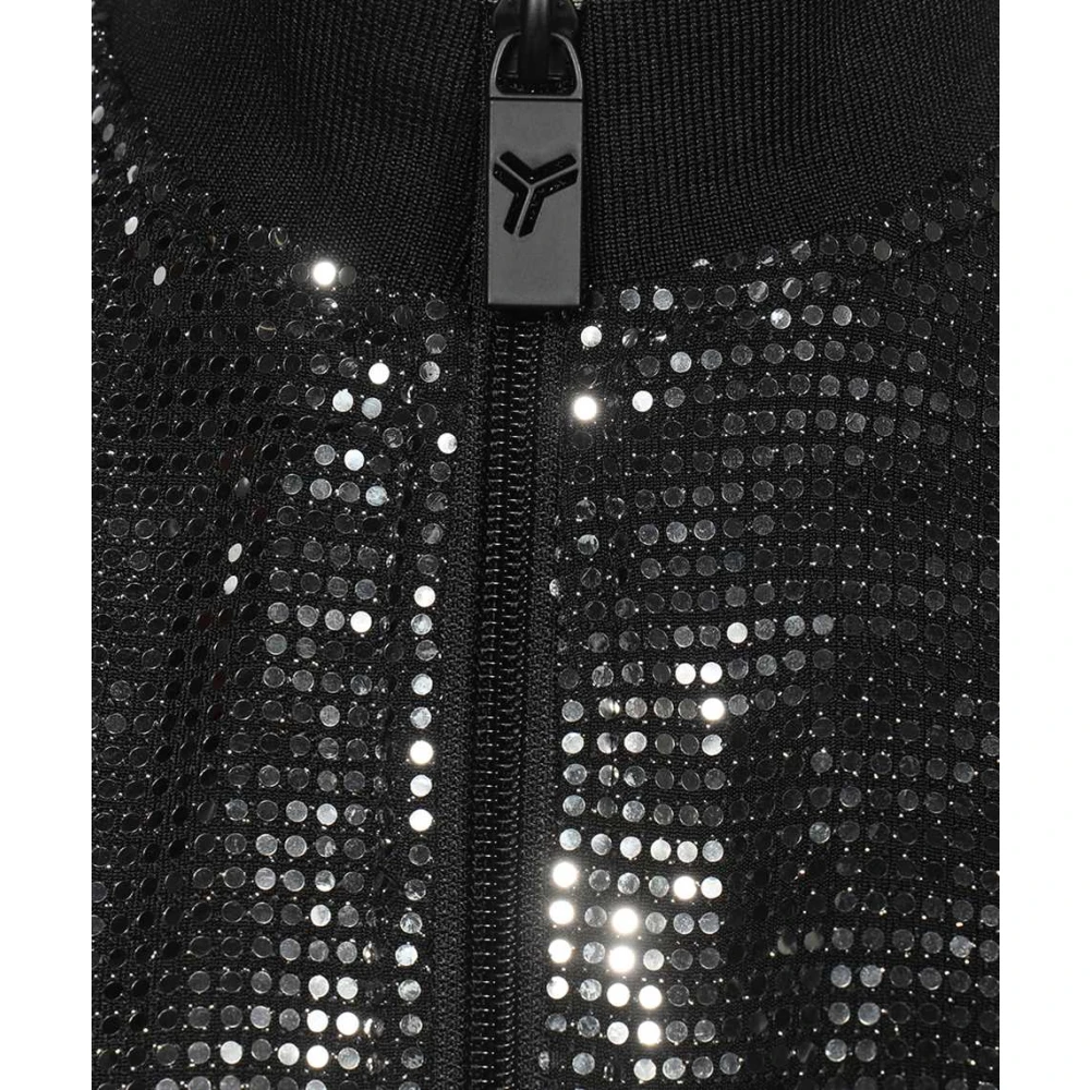 John Richmond Rhinestone Bomber Jacket Black Dames
