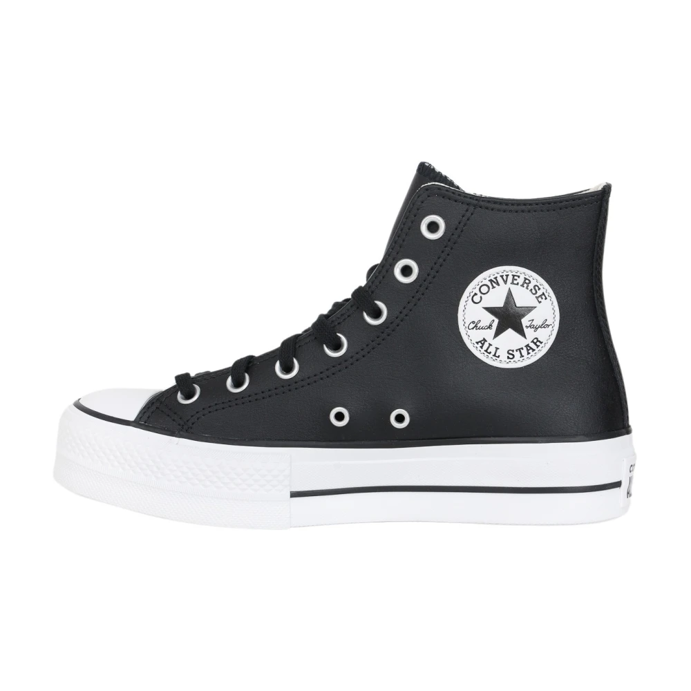 Converse Plattform Läder Sneakers Hög Topp Black, Herr