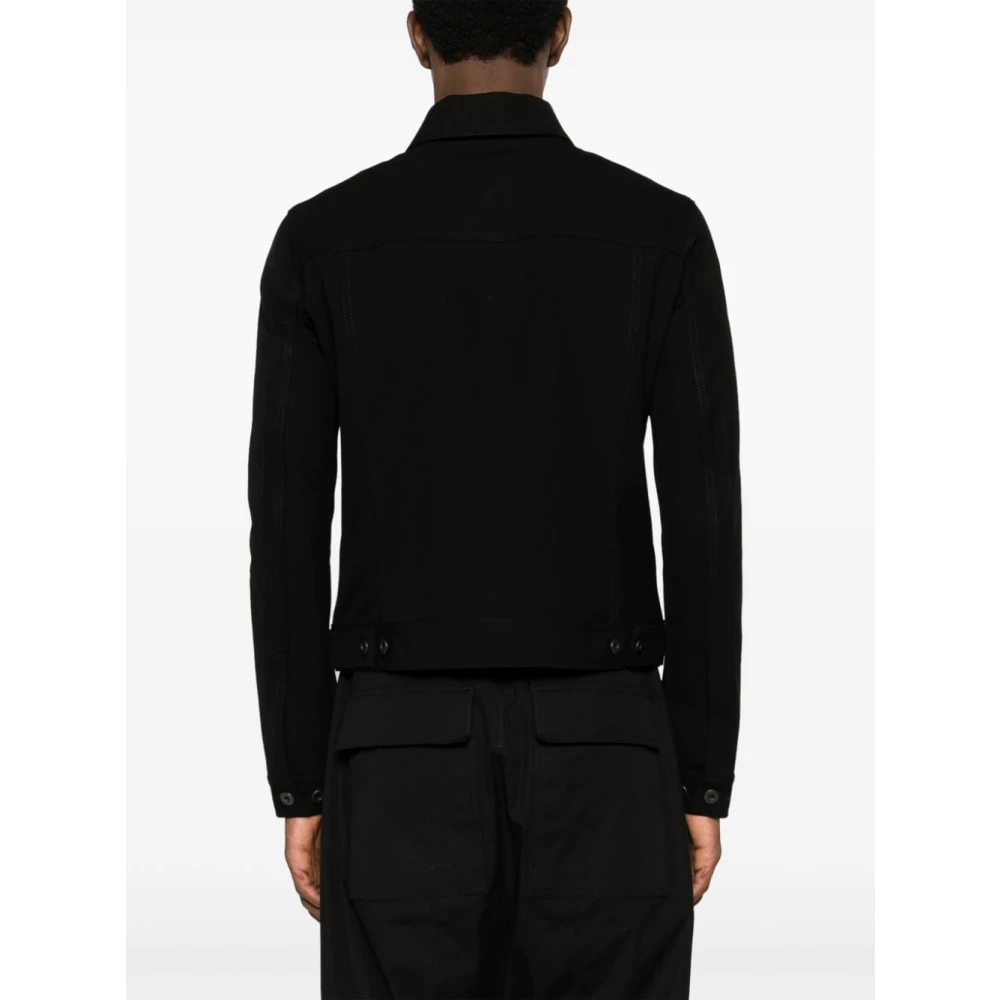 Rick Owens Zwarte Katoenen Drill Jas Black Heren