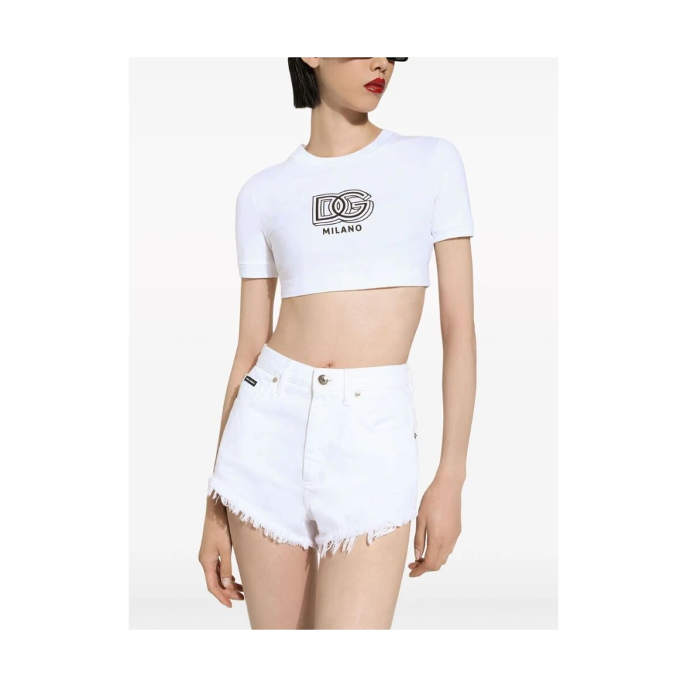 Dolce & Gabbana Logo Print T-Shirt White Dames