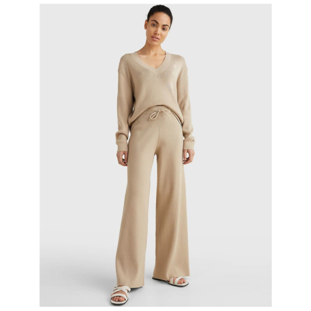 Tommy Hilfiger Casual Biologisch Katoenen Trui Beige Dames