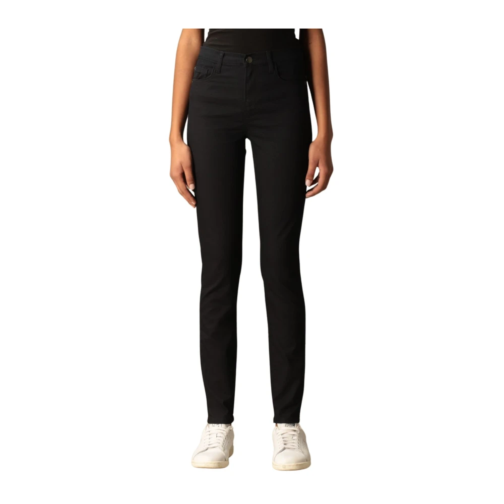 Emporio Armani Donkere Denim Slim Fit Jeans met Vijf Zakken Black Dames