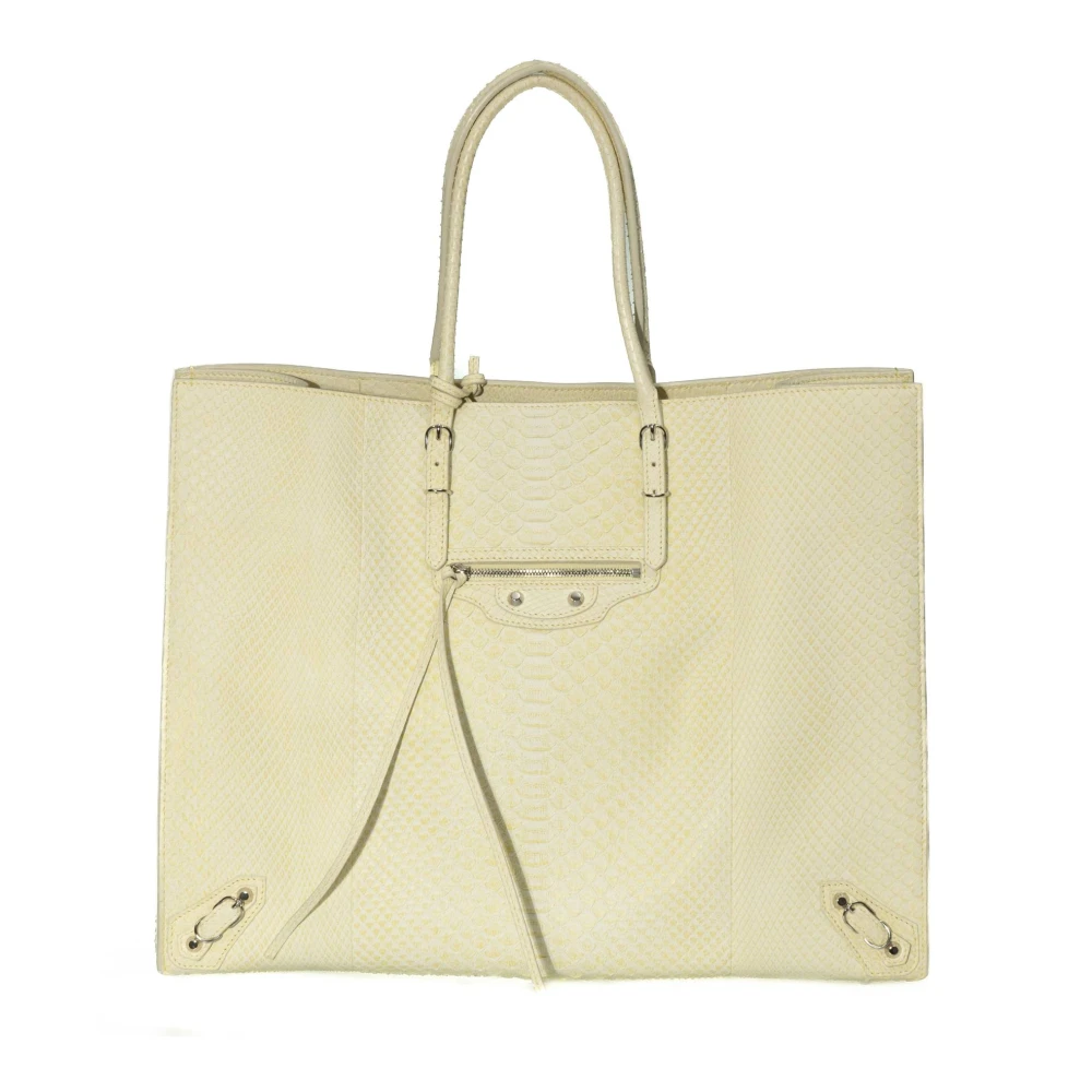 Balenciaga Women's Beige Handbag Python Leather