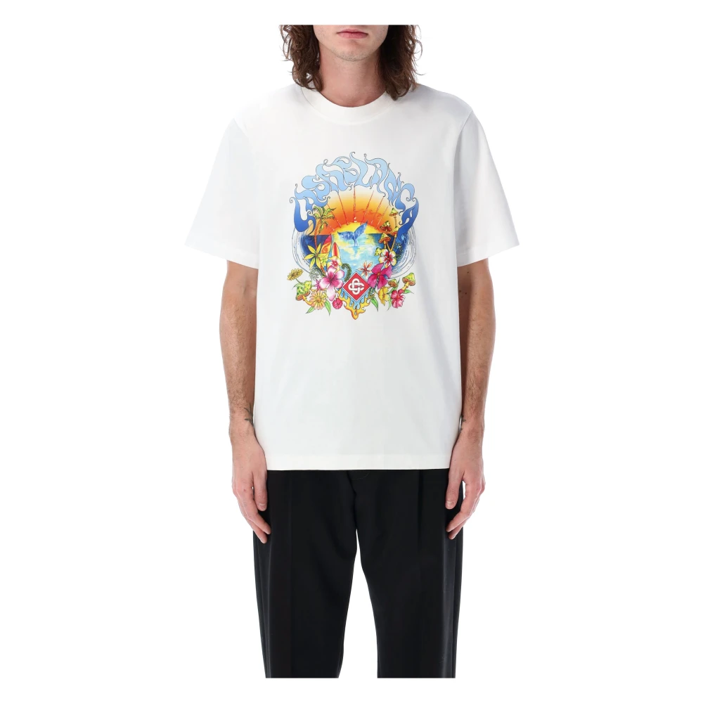 Casablanca Surf Trip Grafisch T-shirt White Heren