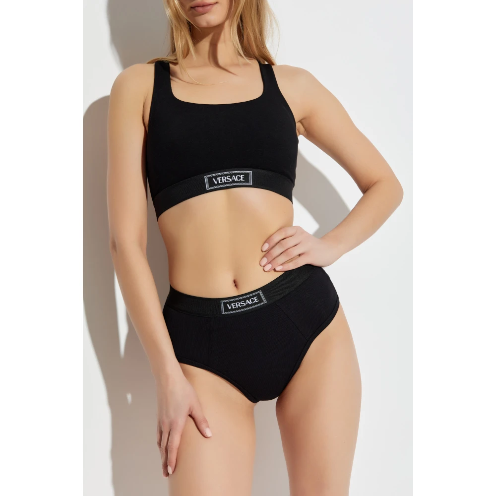 Versace Katoenen slips Black Dames