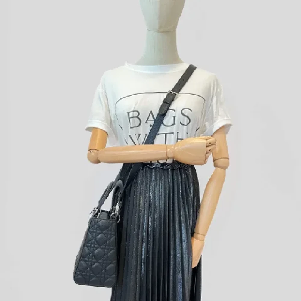 Dior Vintage Pre-owned Leather handbags Black Dames