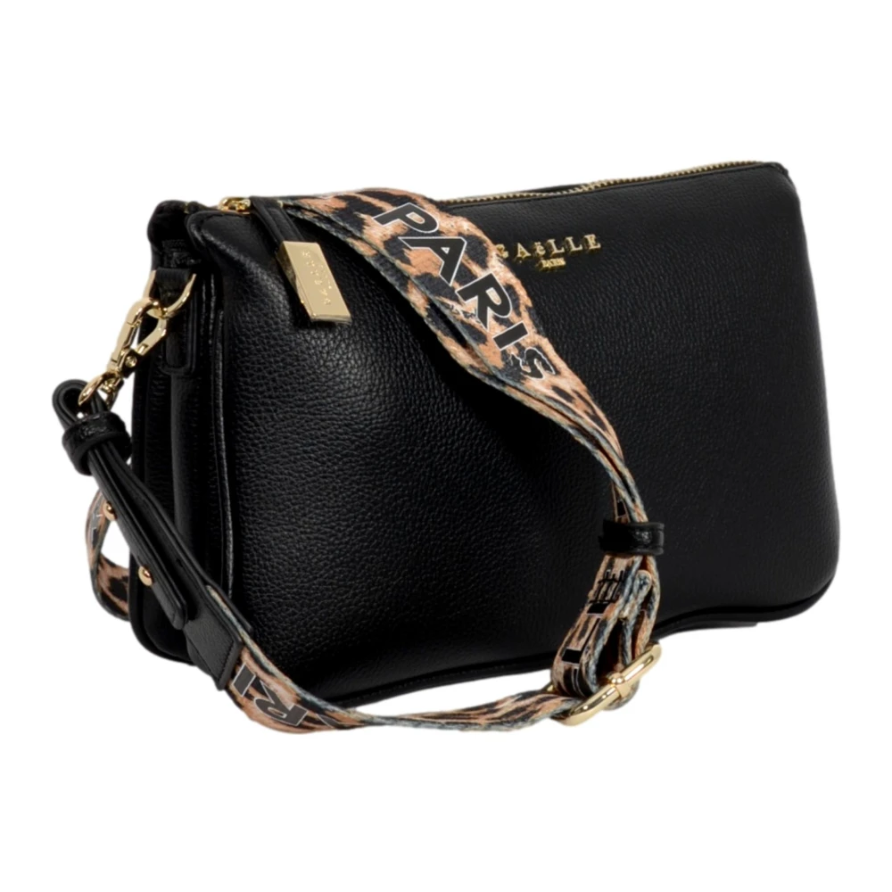 Gaëlle Paris Luipaardprint Schoudertas Zwart Black Dames