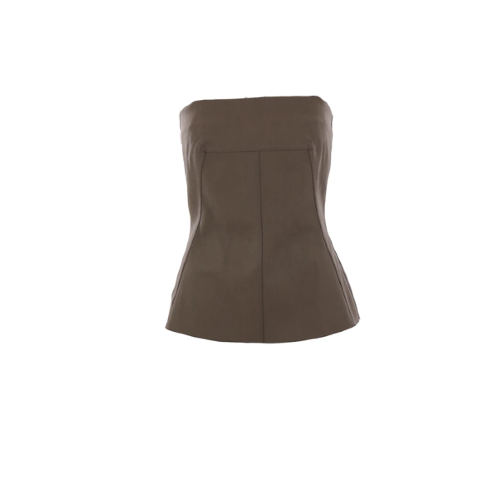 Rick Owens Groene Hars Denim Bustier Top Brown Dames