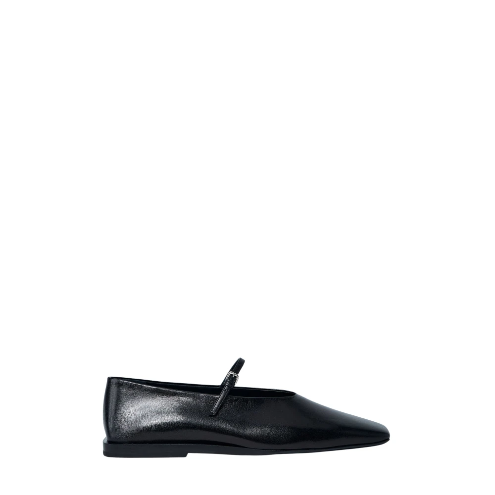 Jil Sander Vrouw Zwart Schoenen Dames, 40 Eu, Leer, Leren Ballerina's