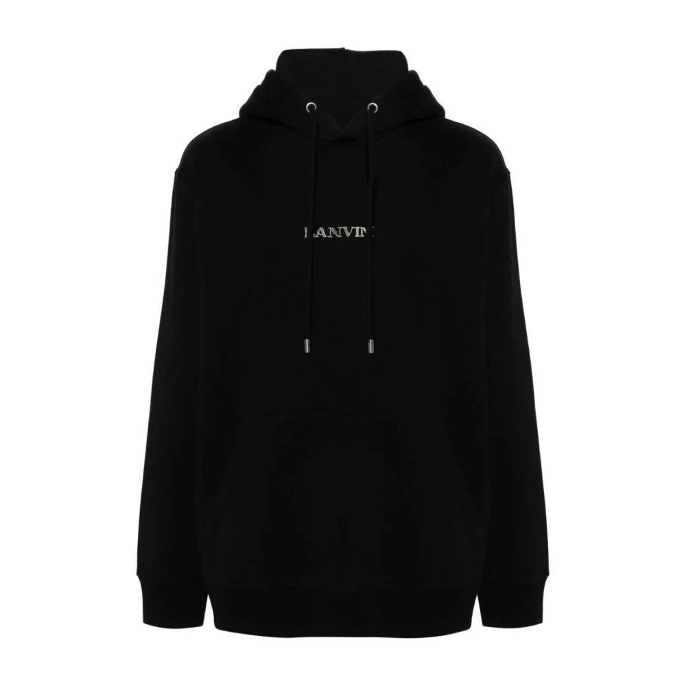 Lanvin Broderad Oversized Hoodie Black, Dam