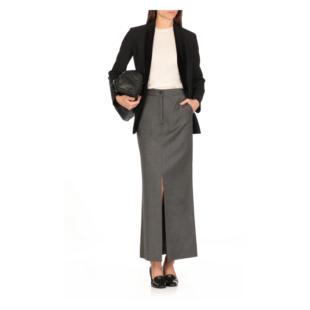 Antonelli Firenze Zwart Wollen Blazer Velvet Kraag Black Dames