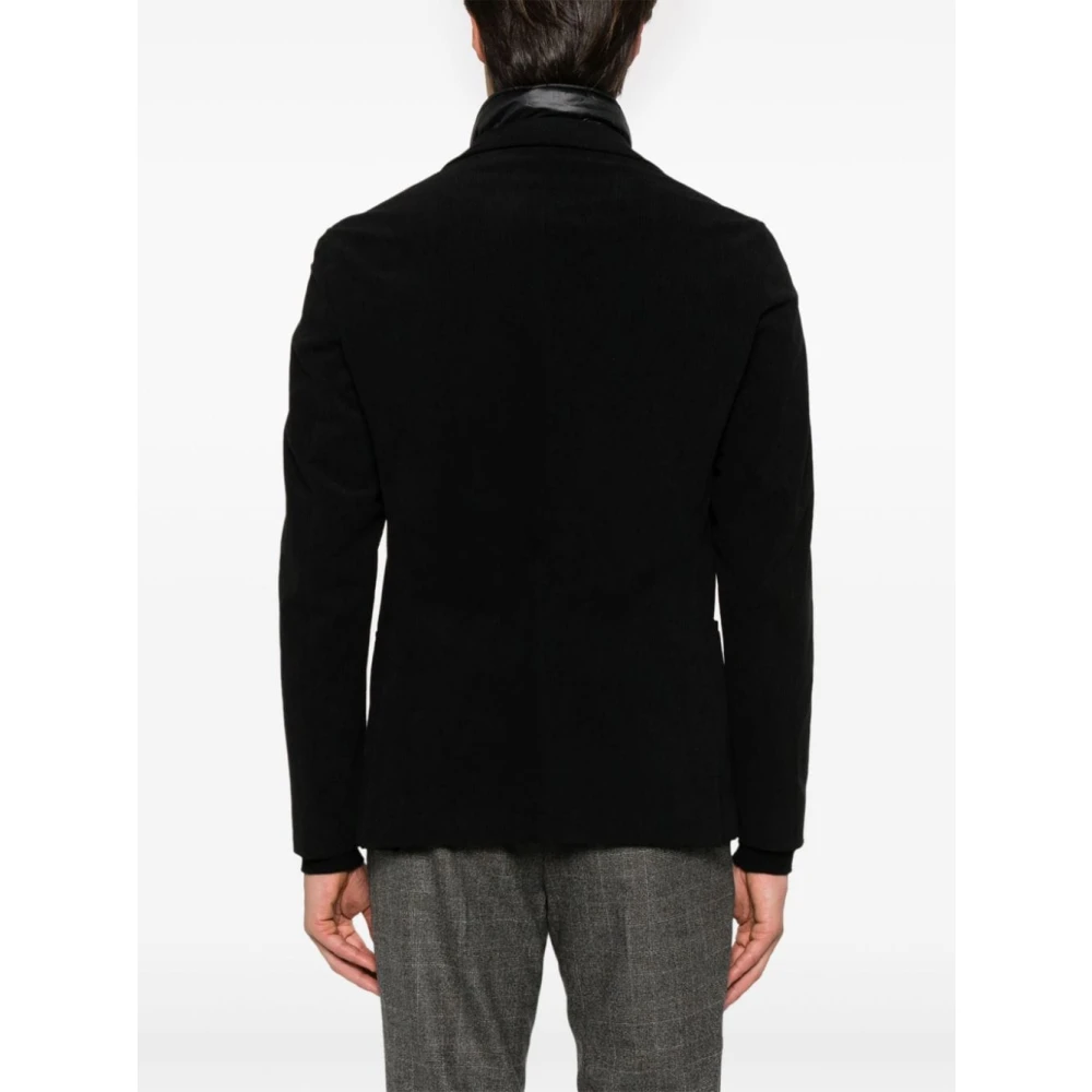 Hugo Boss Gelaagde Zwarte Ribfluwelen Jas Black Heren