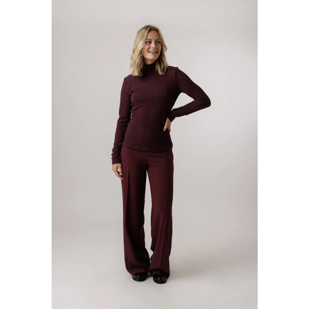 Dante 6 Lucas Wide Leg Broek Wineberry Mauve Red Dames