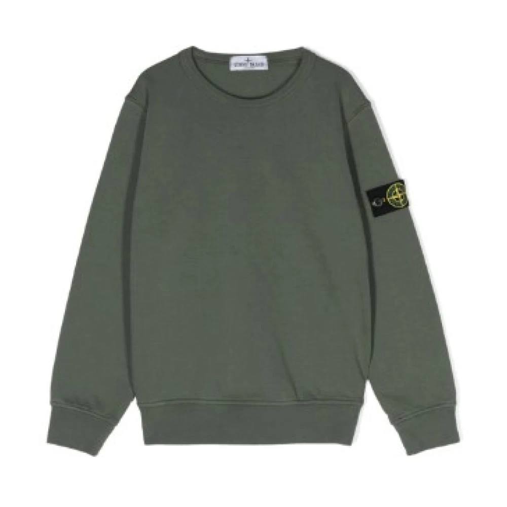 Stone Island Green Military Crew Neck Sweatshirt - Male - Kids Sweatshirts - 8 Y - Kids