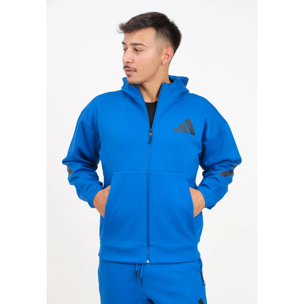 Adidas Blauwe Z.n.e. sweatshirt met rits Blue Heren