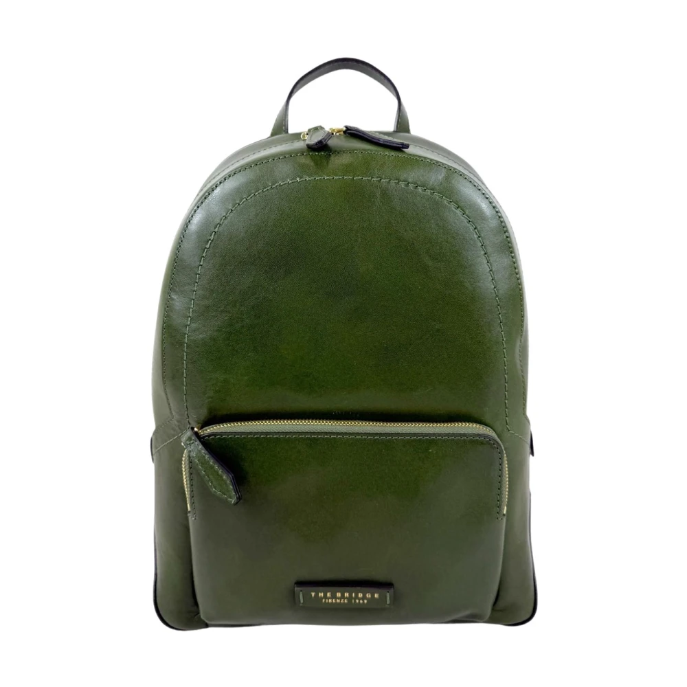 The Bridge Vrouw Groente Tassen Dames, Groen, One Size, Leer, Larissa Backpack