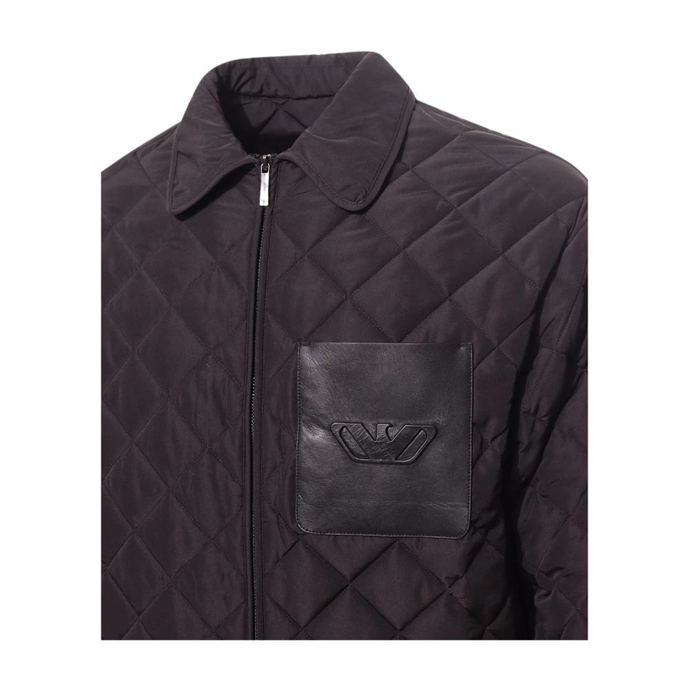 Emporio Armani Zwarte rits sluiting jas klassieke stijl Black Heren