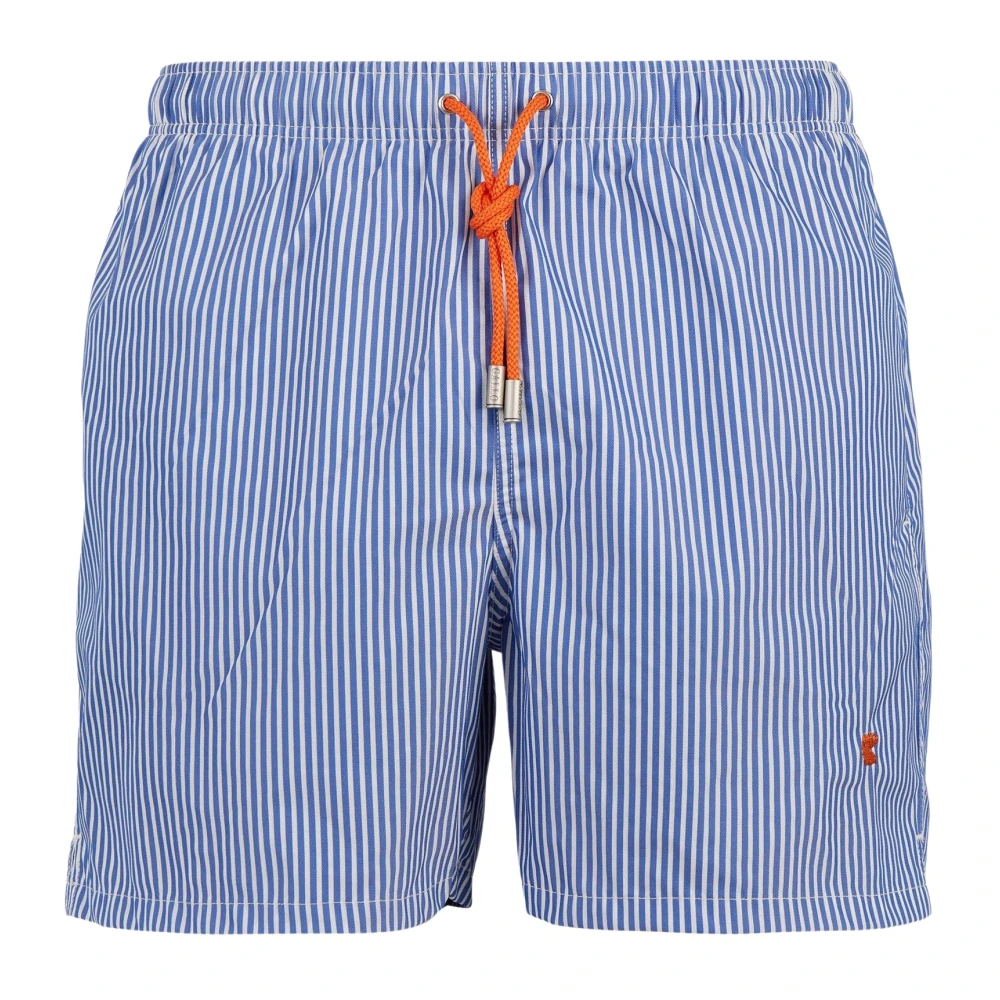 Gallo Men's Blue Boxer Mare Fantasia Seersucker - Beachwear - Xl - Swimwear