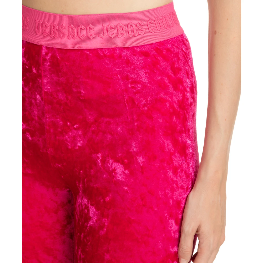 Versace Jeans Couture Geborduurde Logo Legging Pink Dames