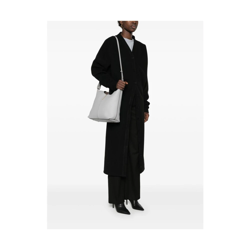 TOD'S Lichtgrijze Handtas met Kreeftklauw Gray Dames