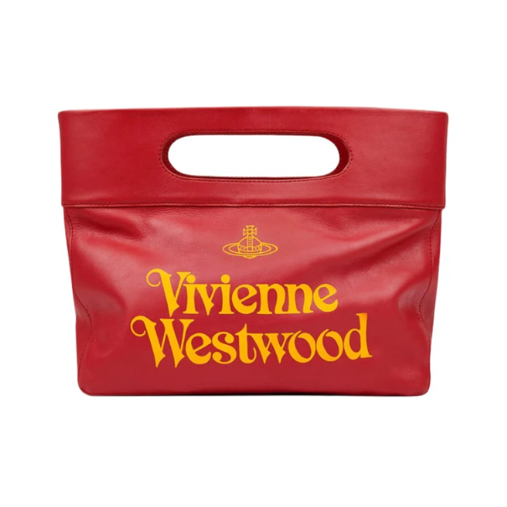 Vivienne Westwood, Handbags, female, Red, Size: ONE SIZE Hand-painted Red/Yellow Clutch