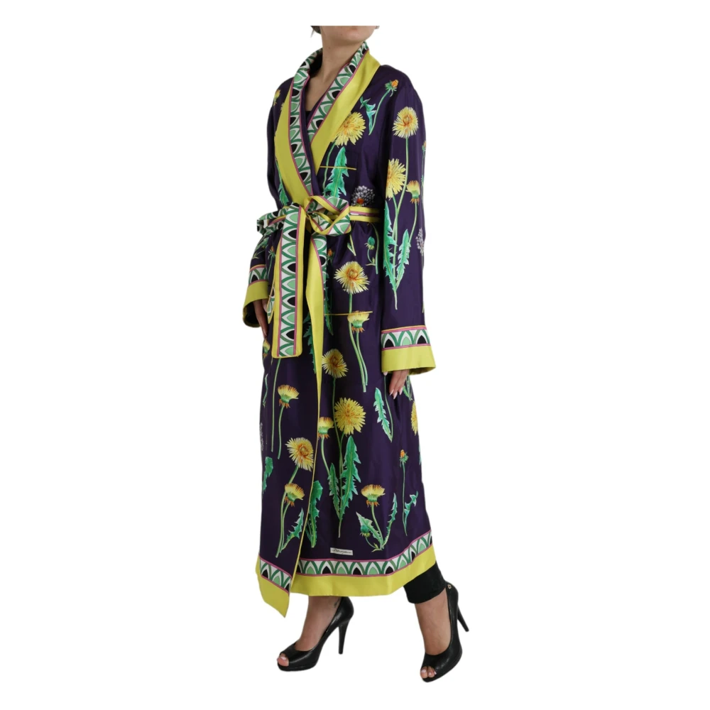 Dolce & Gabbana Luxe Bloemen Zijden Badjas Multicolor Dames