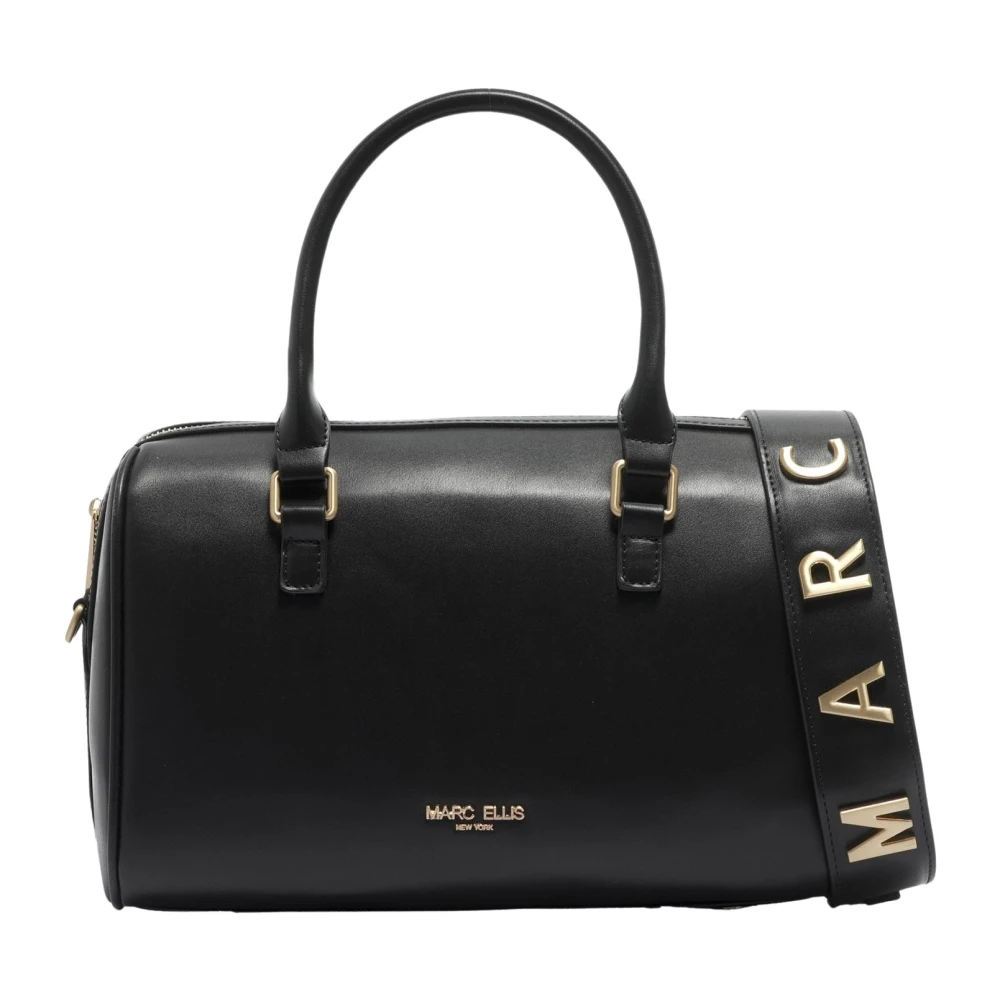 Marc Ellis Zwarte handtas Judy Macro met logodetails Black Dames