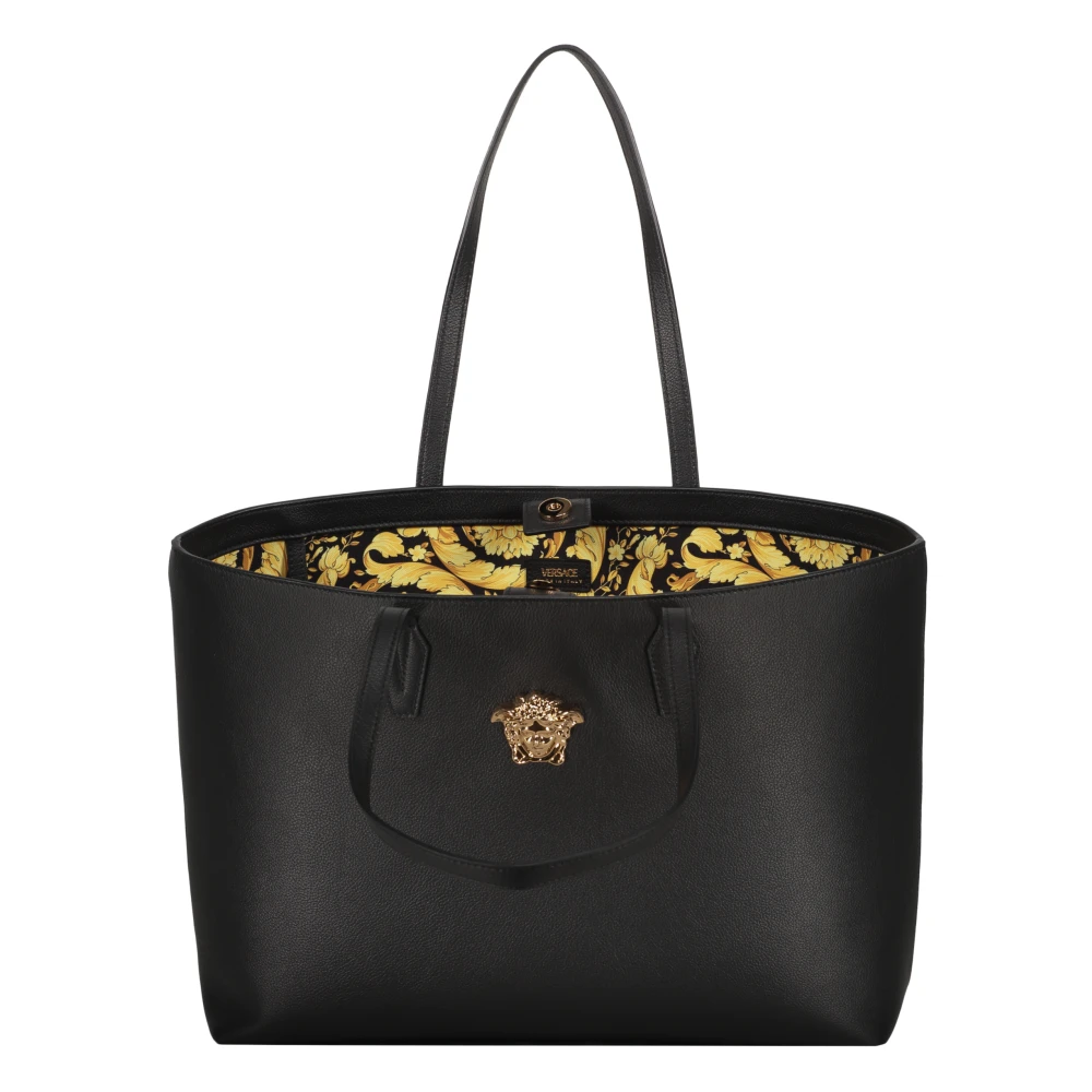 Versace Kalfsleren Tote Tas Black Dames