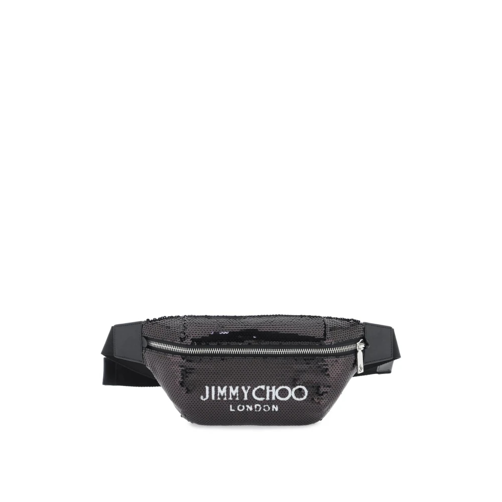 Jimmy Choo Sequined Finsley Beltpack met Logo Print Black Heren