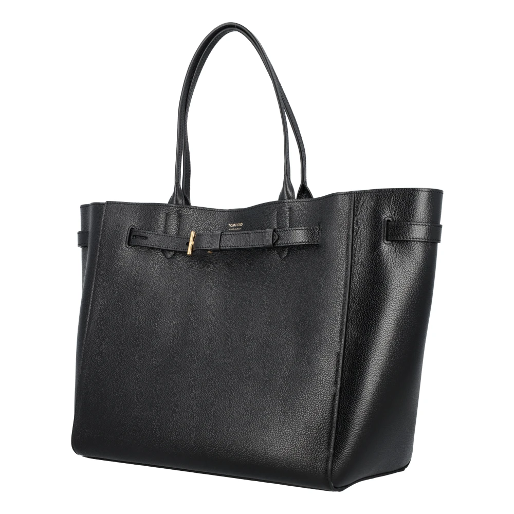 Tom Ford Zwarte Leren Tote Tas Black Dames