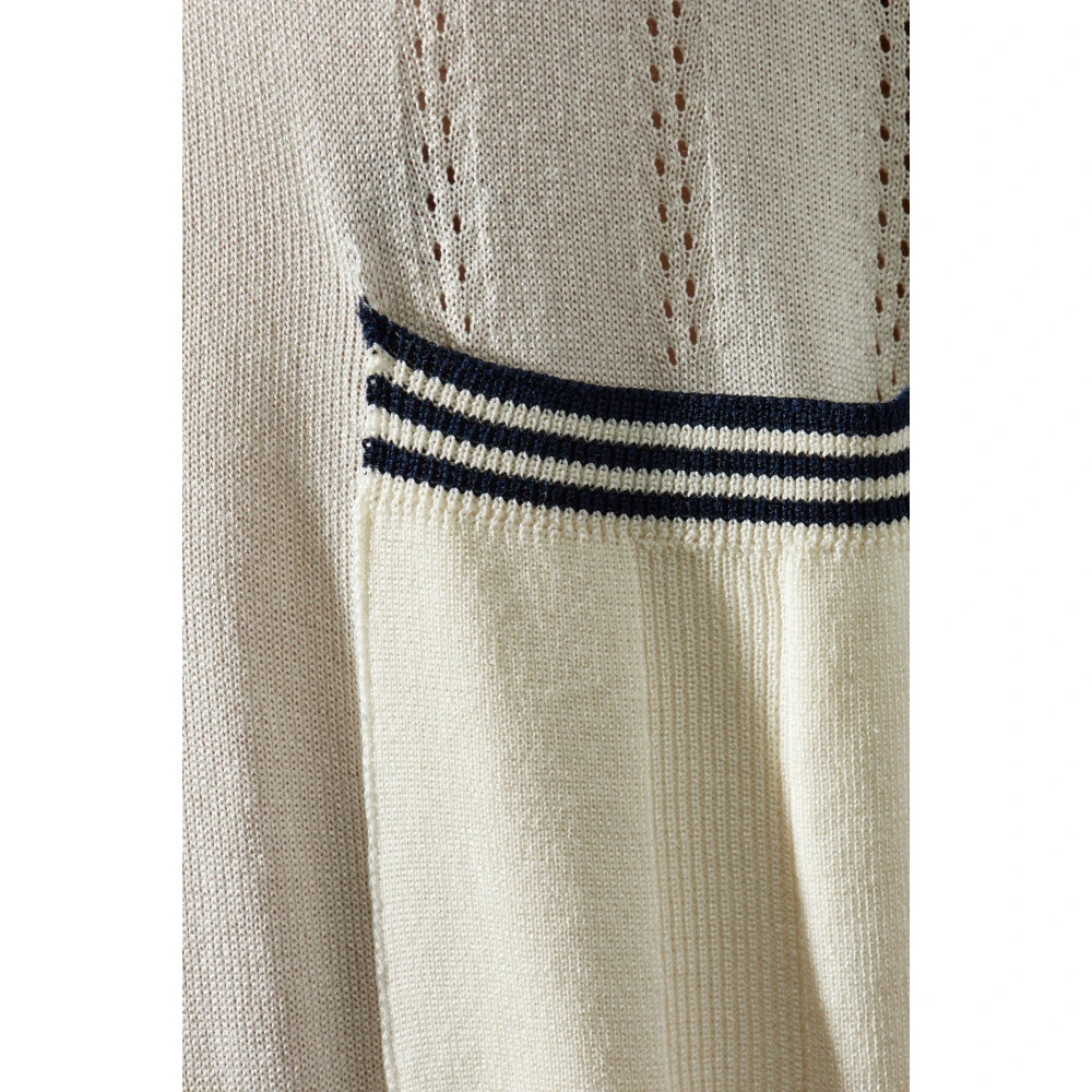 Golden Goose Gestreept Poloshirt Beige Heren