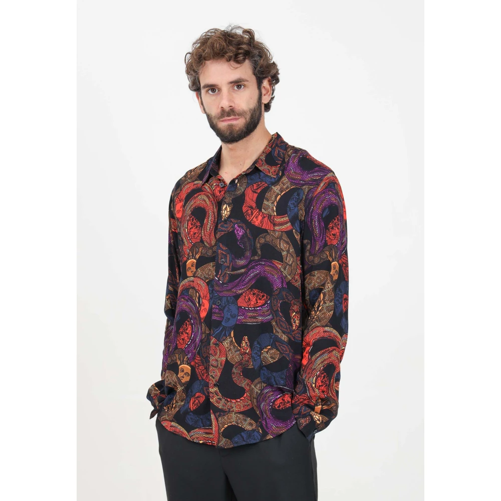 Just Cavalli Grafische Print Casual Shirt Multikleur Multicolor Heren