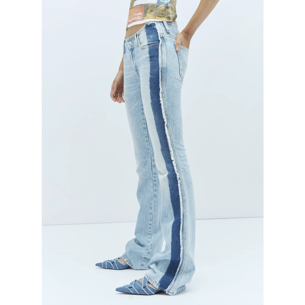 Diesel Gestreepte Lage Taille Jeans Blue Dames