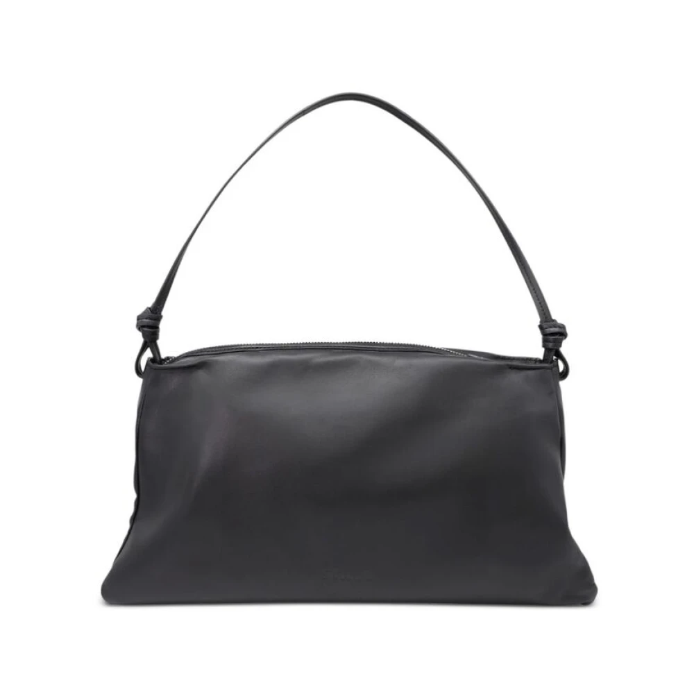 Staud Zwarte Leren Knoopdetail Schoudertas Black Dames