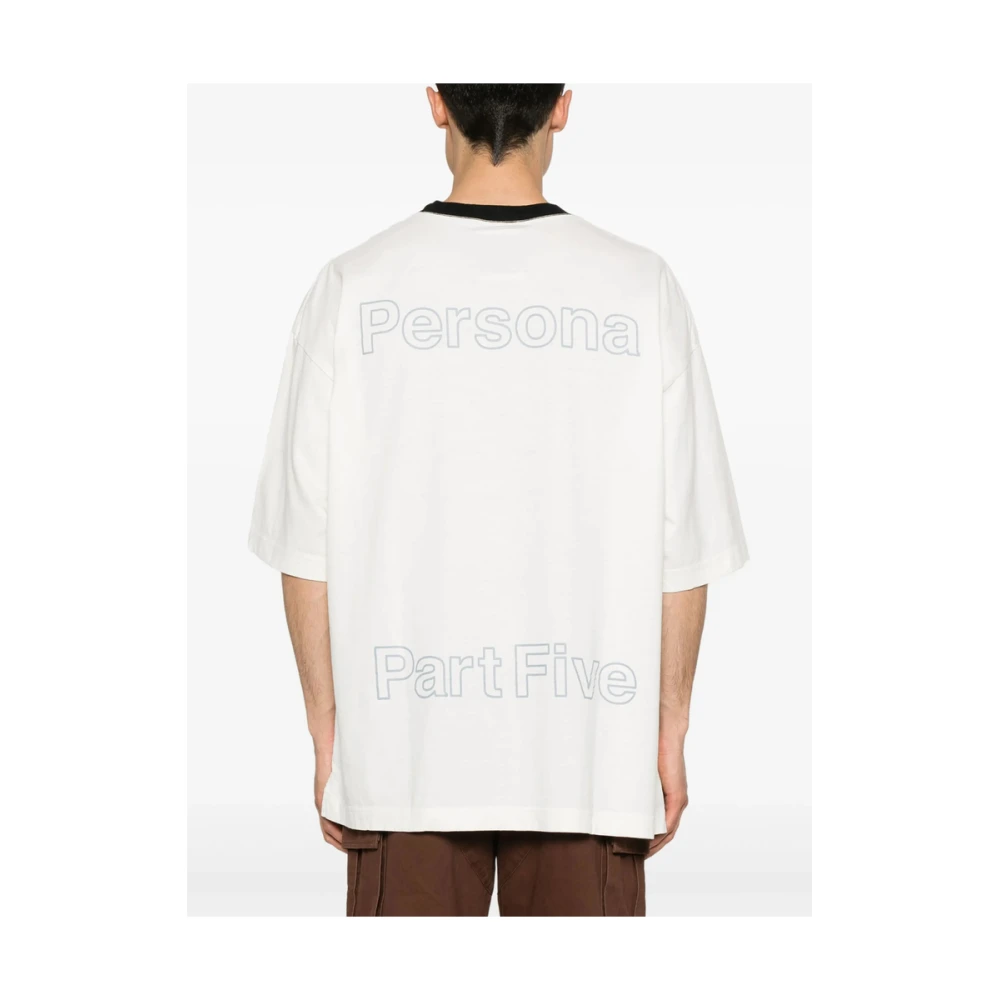 Mihara Yasuhiro Wit Logo Print Crew Neck T-shirt White Heren