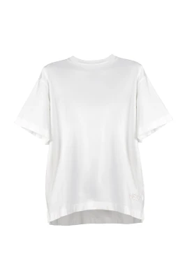 Vit T-shirt med optisk design