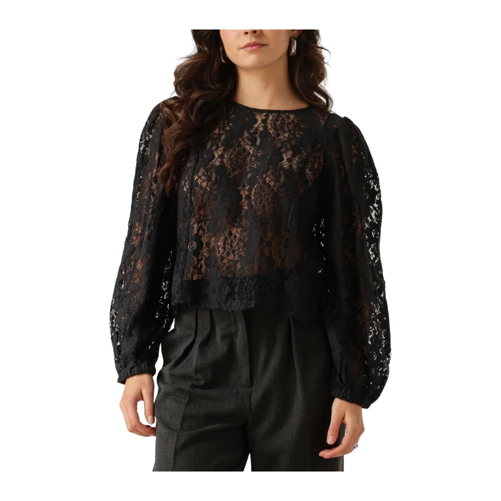 Object Zwarte Kantentop Ultiem Comfort Black Dames